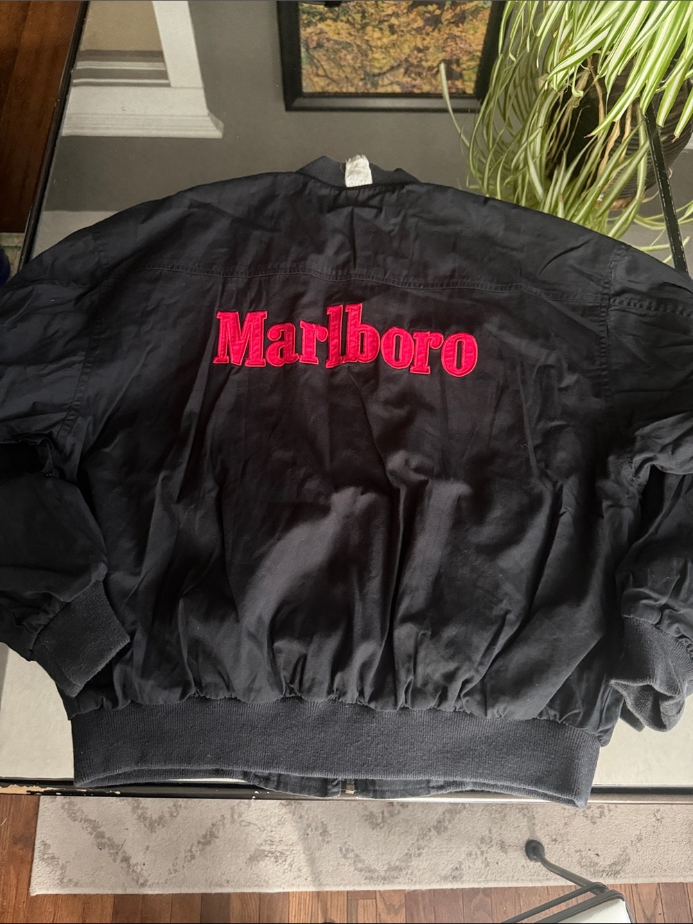 Vintage 90s Marlboro Reversible Bomber Jacket -Red Black Promo Streetwear,Mens M